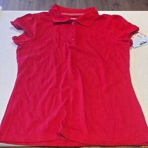 Cat & Jack Girls Red Short Sleeve Uniform Polo